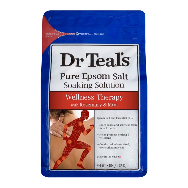 Muối tắm Dr Teal's Wellness Therapy with Rosemary & Mint Epsom salt