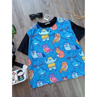 áo thun bigsize unisex[cáo xanh] KY99