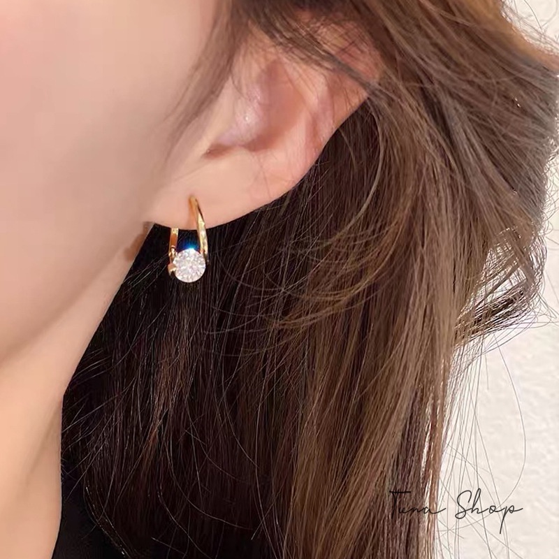 Khuyên tai bạc nữ gắn đá pha lê, Hoa tai Bạc nữ đính đá cao cấp TUNASILVER, 𝐂𝐚𝐦 𝐤𝐞̂́𝐭 𝐜𝐡𝐮𝐚̂̉𝐧 𝐁𝐚̣𝐜 _ 𝐓𝐫𝐚𝐧𝐠 𝐬𝐮̛́𝐜 𝐁𝐚̣𝐜