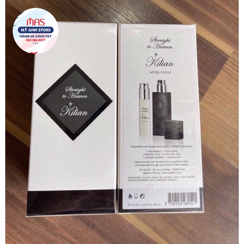 [ CHUẨN AUTH ]     Set Nước hoa Kilian Straight to heaven travel 2x7,5ml | Thế Giới Skin Care