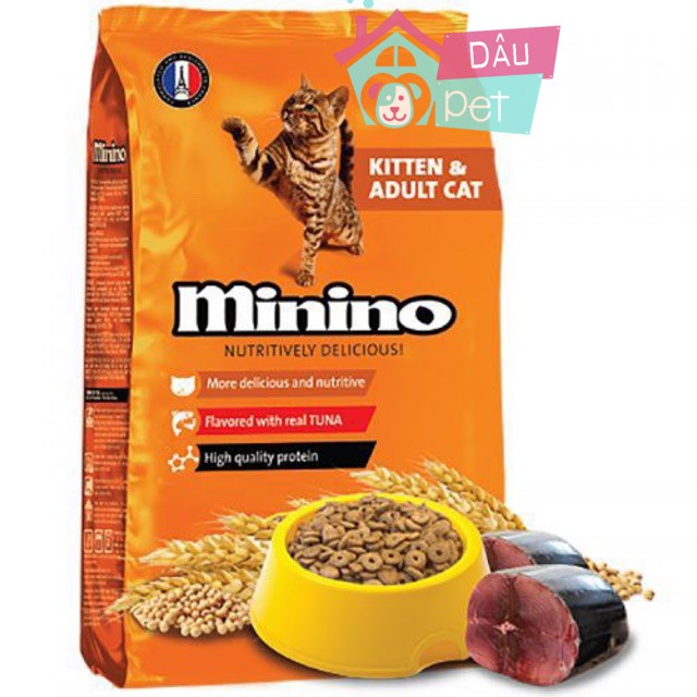 Thức ăn hạt khô cho mèo Minino vị cá ngừ 1,3kg