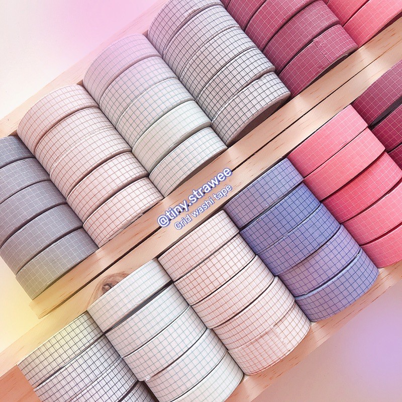 Cuộn grid washi tape 10m