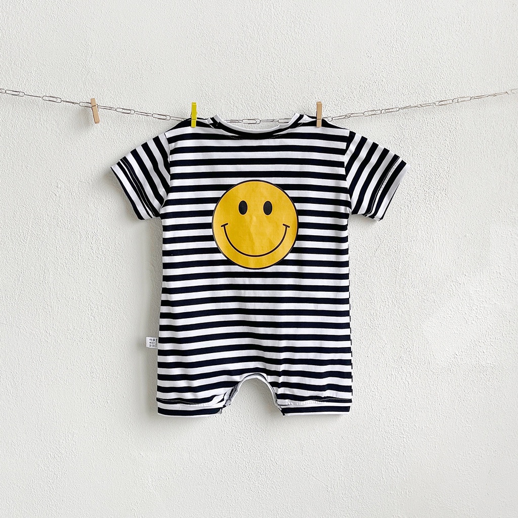 Áo Liền Quần Ngắn Tay In Họa Tiết Thời Trang Hàn Quốc Cho Trẻ Sơ Sinh