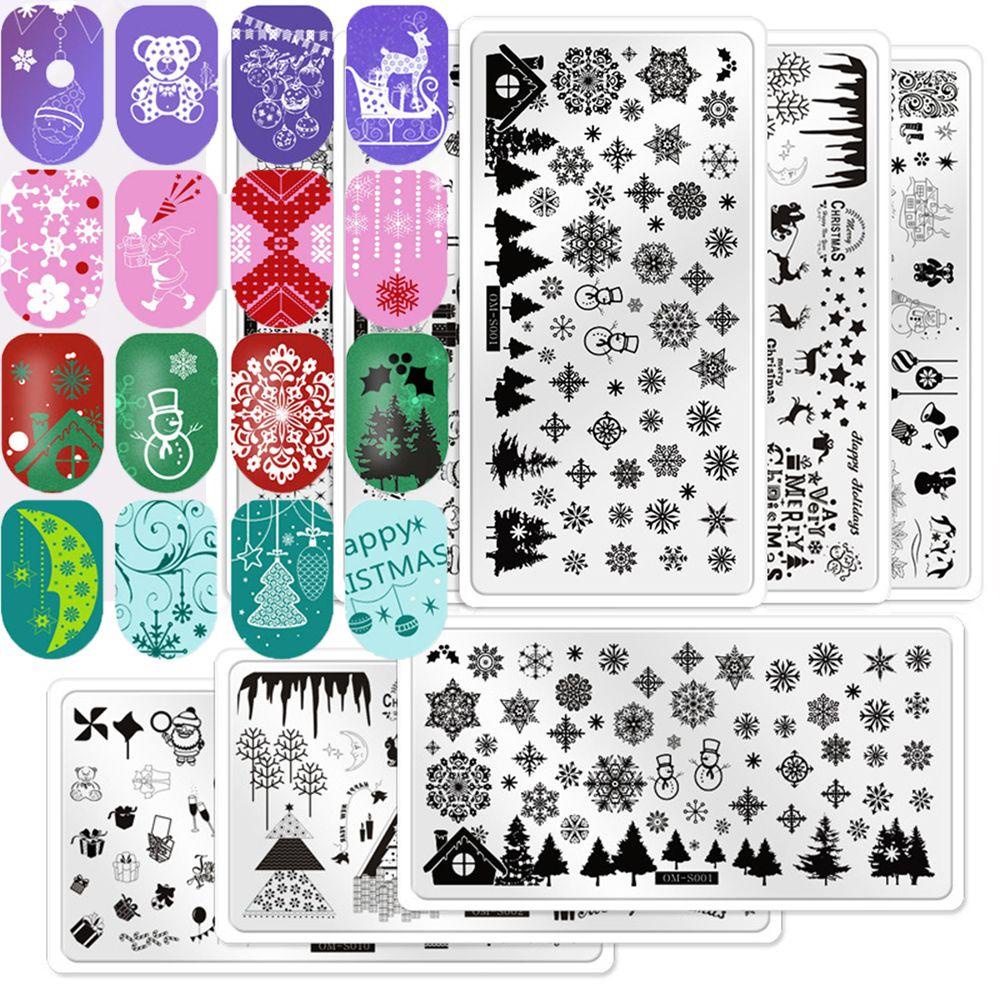 1 Tấm Khuôn Dập Móng Tay Chủ Đề Giáng Sinh