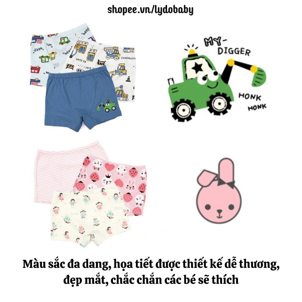 Quần chip đùi bé trai bé gái vải cotton hữu cơ Hàn Quốc hàng hiệu xuất dư size 3 tuổi đến 14 tuổi (1 cái ngẫu nhiên)