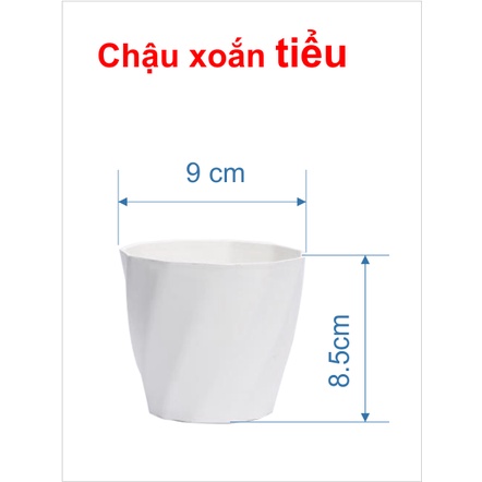 Chậu nhựa tròn xoắn size 1 (9x9cm) loại 1 dày bóng đẹp