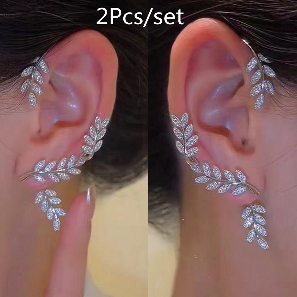 Khuyên Kẹp Vành Tai Hình Bướm Bằng Kim Loại Đính Đá Zircon Lấp Lánh Thời Trang Pháp