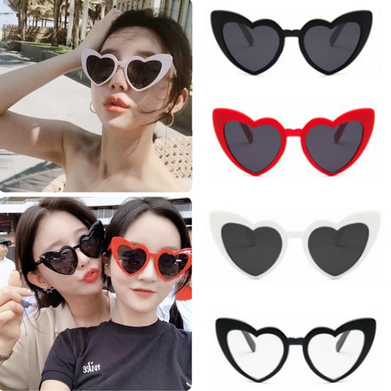 Kính mát chống nắng UV400 hình trái tim hợp thời trang cho nữ