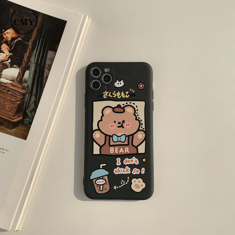 Ốp lưng silicon họa tiết gấu đáng yêu cho iPhone 11 Pro Max X Xr Xs Max 7 8 Plus Se 2020 12 pro max 12 mini | BigBuy360 - bigbuy360.vn