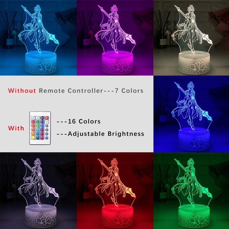 Đèn ngủ LED thiết kế Zhongli Xiao 3D bằng acrylic 7/ 16 màu sắc tùy chọn dành cho trang trí phòng bé