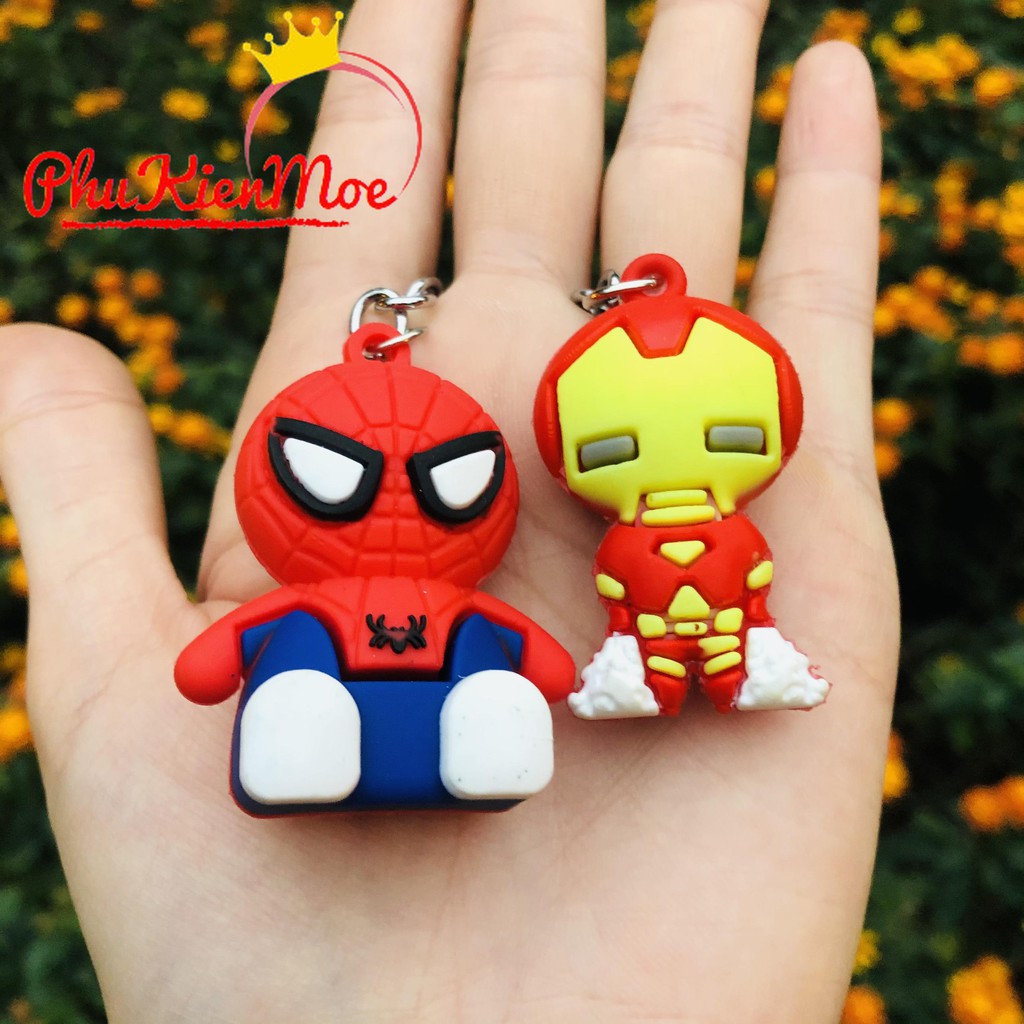 [ẢNH THẬT] Móc khóa siêu nhân Marvel người nhện và Iron Man tự Handmade