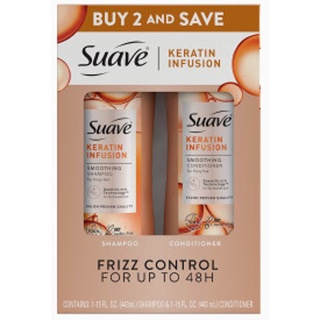 DẦU GỘI/ XÃ CHÓ TÓC RỐI VỚI KERATIN - SUAVE PROFESSIONALS KERATIN INFUSION SMOOTHING 828ml từ mỹ