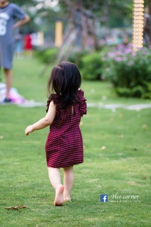Váy bèo chấm bi nâu tím