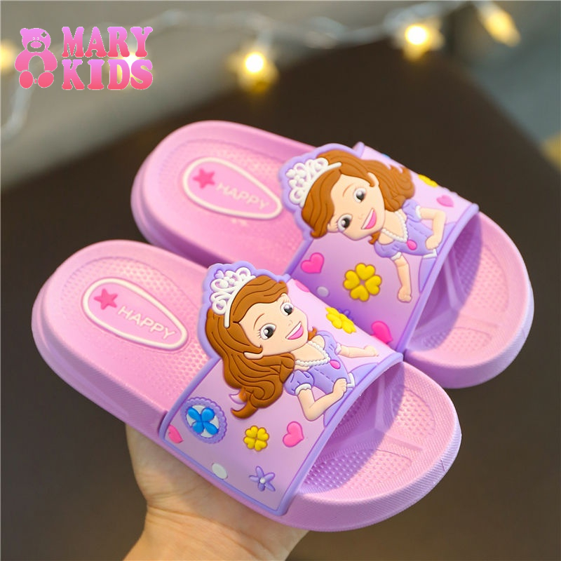 Dép Xỏ Ngón Đế Mềm Chống Trượt In Hoạt Hình Công Chúa Sophia Dễ Thương Cho Bé Gái