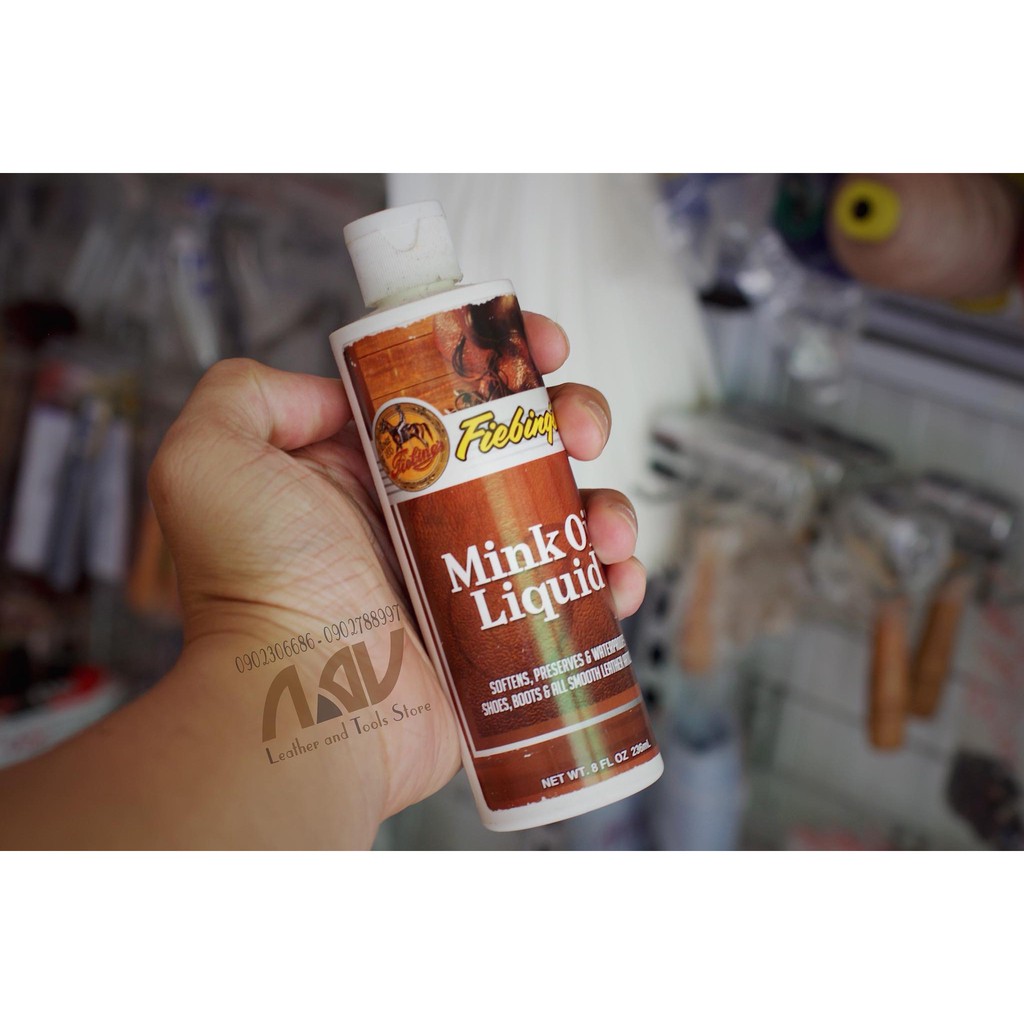 Mink Oil Liquid, chai dưỡng da, cấp dầu cho đồ da.