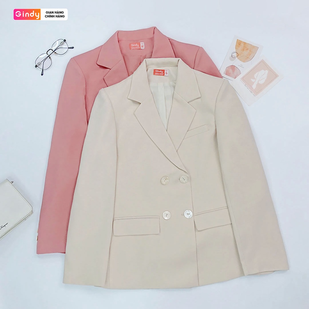 Áo khoác blazer nữ GINDY blazer vest sang chảnh 2 lớp vai có đệm vai thời trang thu đông A025