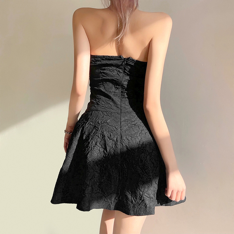 DUNEA Đầm ống lưng cao có khóa kéo thời trang quyến rũ cho nữ