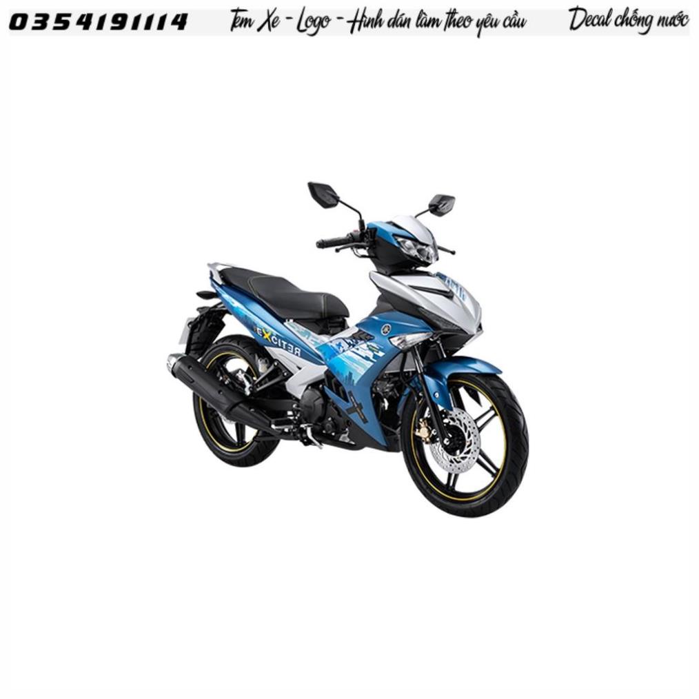 Tem in UV cao cấp. Exciter 150 đời 2020, hoàng hôn và bình minh.Decal tem xe ép nhiệt kích thước chuẩn