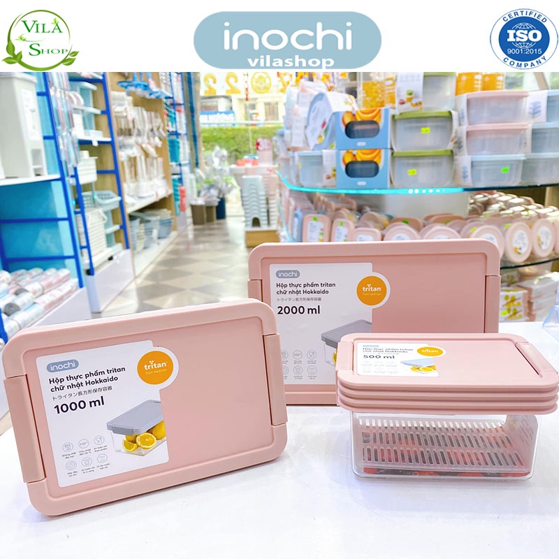 Hộp Thực Phẩm Tritan Chữ Nhật, Hộp Tritan 1000ml Cao Cấp Inochi Không Mùi, Vòng Silicon Kín Khít Với Nắp Chống Dò Nước