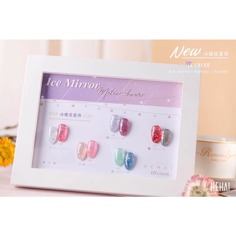 Sơn Gel Nhũ Sao Băng Set 10 màu kèm bảng màu