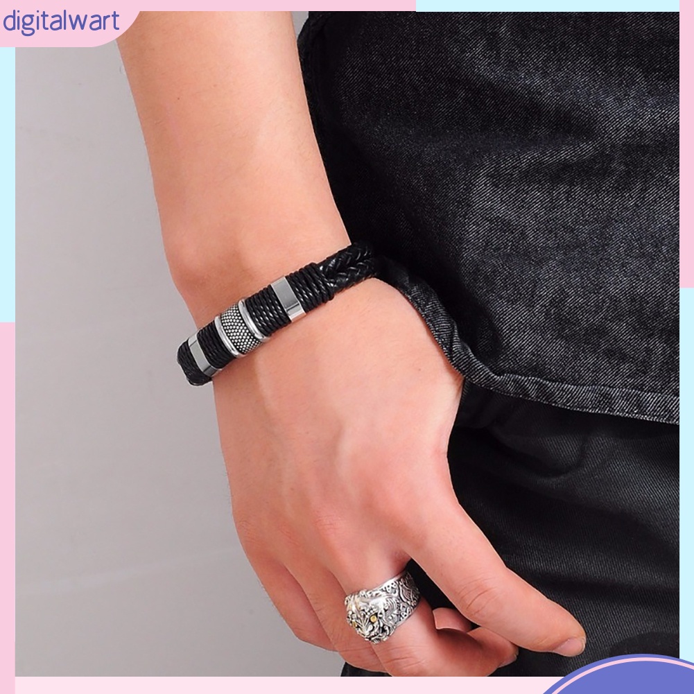 Vòng tay bện dây giả da thời trang Unisex