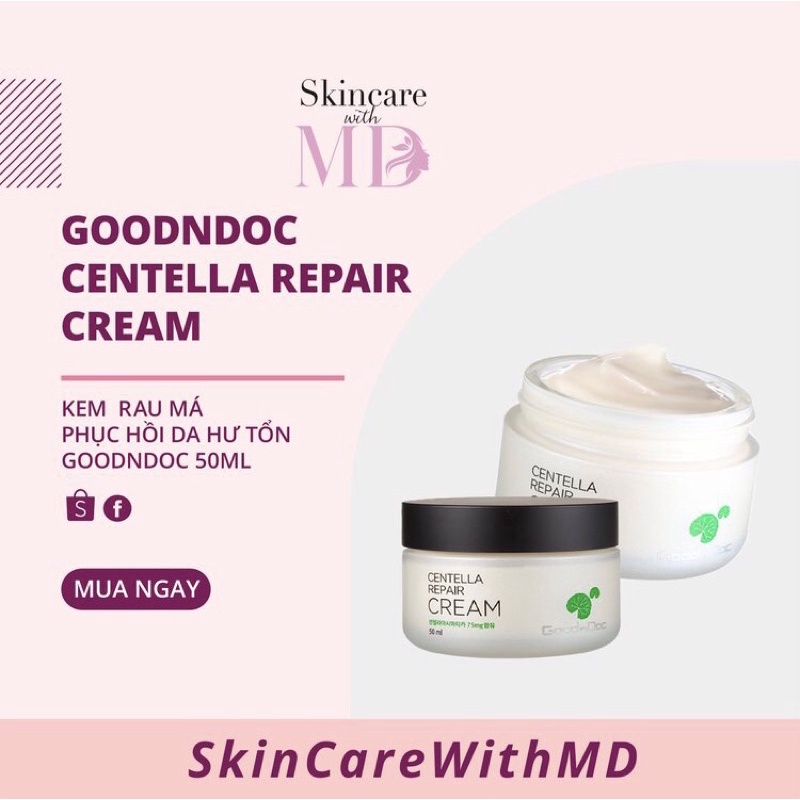 {CHÍNH HÃNG} Kem rau má GOODNDOC dưỡng ẩm, phục hồi da 50ml | BigBuy360 - bigbuy360.vn