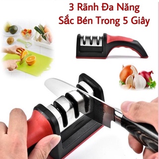 Dụng cụ mài dao 3 rãnh, Dụng cụ mài dao kéo 3 cấp độ cầm tay, mài dao nhanh bén siêu tiện lợi
