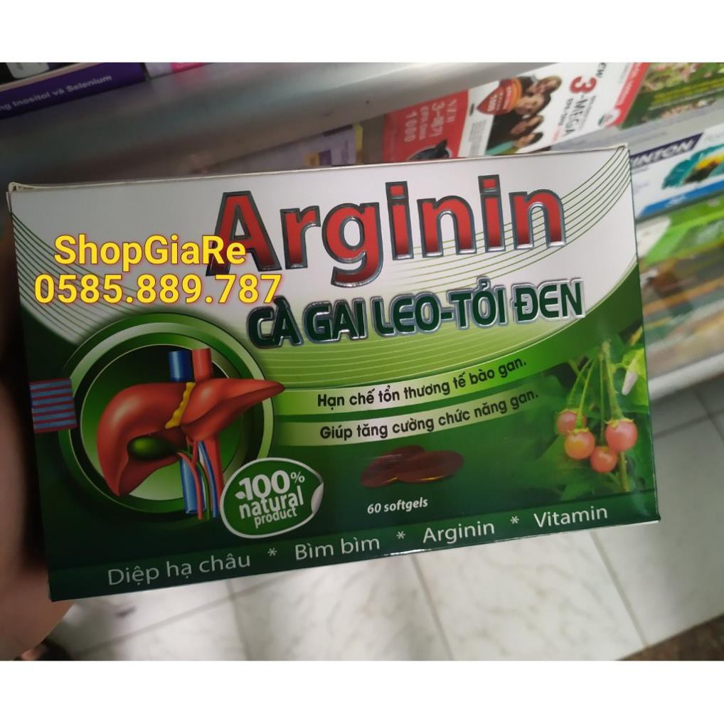 Arginin chứa cà gai leo, tỏi đen Viên uống bổ gan, mát gan Tăng cường chức năng gan