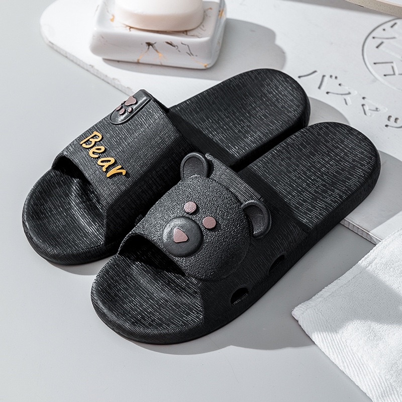 Dép Đi Trong Nhà, Văn Phòng, Nhà Tắm Nguyên Khối Hình Gấu Tai Bear xinh xắn, cute
