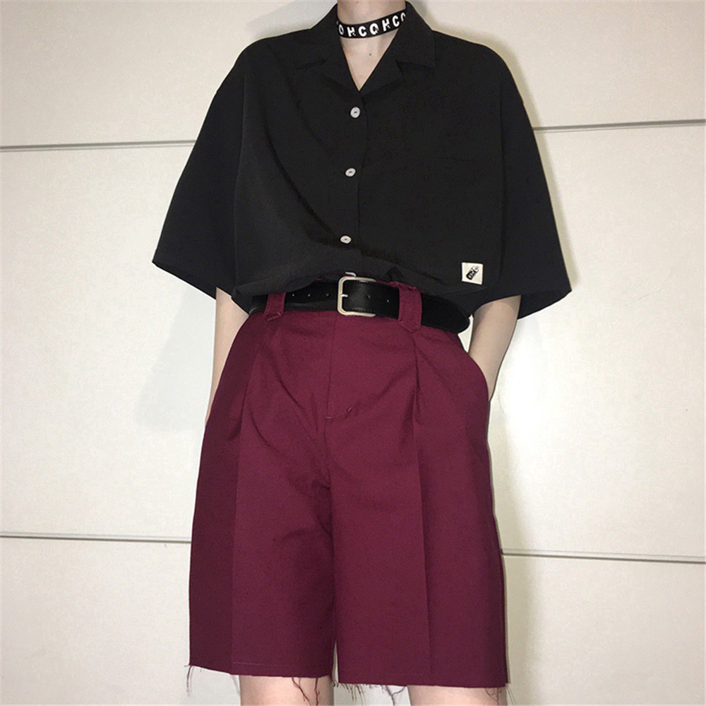 Thắt Lưng Da Màu Đen Khóa Kim Loại Phong Cách Hàn Quốc Cổ Điển Thời Trang Cho Nữ