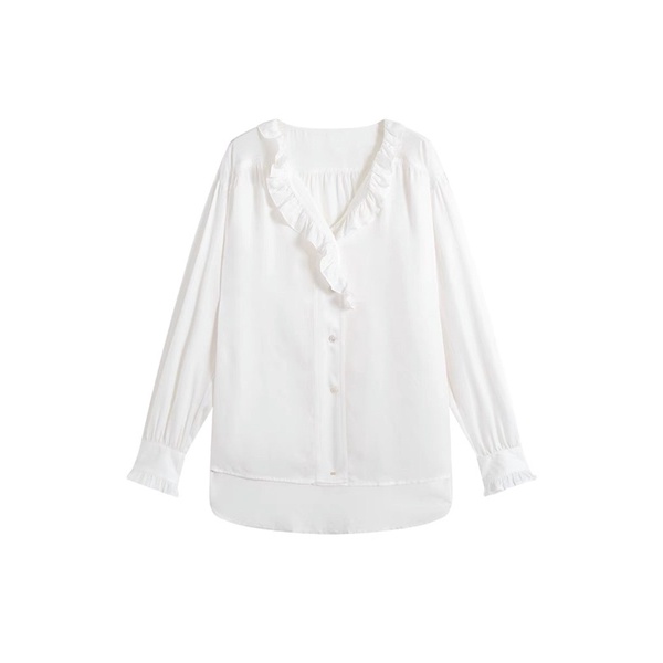 Áo sơmi lụa cổ chéo xinh xắn