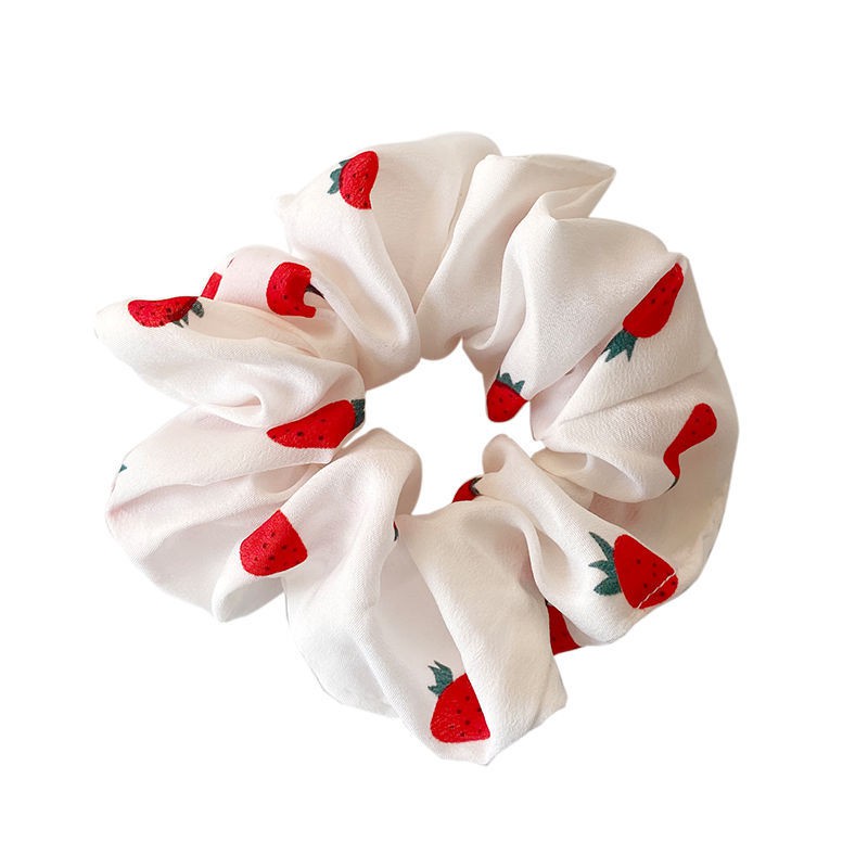 Dây buộc tóc scrunchie quả dâu phong cách thời trang Hàn Quốc