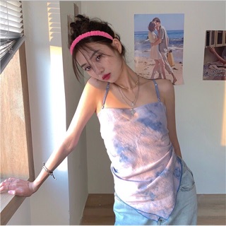 Áo yếm bandana hai dây pink sunset hồng tím trendy phong cách mùa hè Hàn Quốc Chaiko Studio