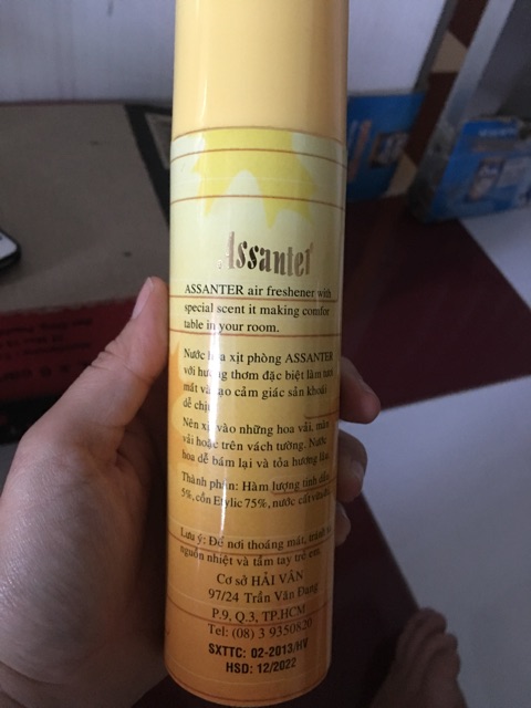 2 chai Nước hoa xịt phòng khử mùi Assanter 300ml hàng Việt Nam