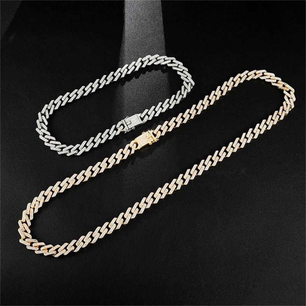 Vòng cổ đeo cổ 12mm đính kim cương lấp lánh thời trang sang trọng cho nam và nữ