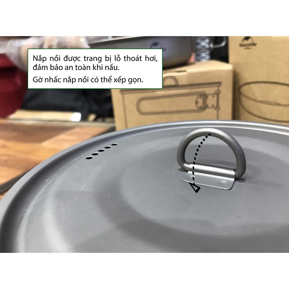 NỒI TITANIUM DÃ NGOẠI TI POT 1300ML NATUREHIKE TDG01/02 NH18T101