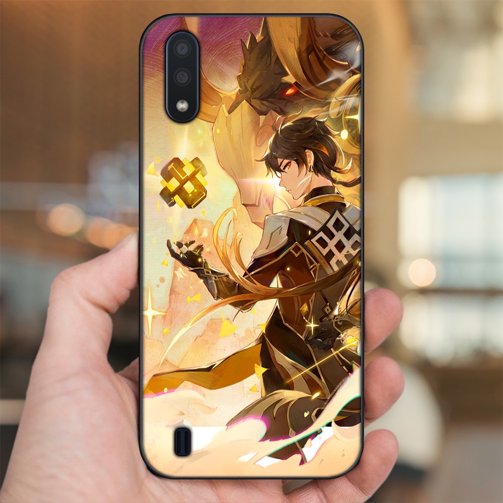 Ốp lưng Samsung A01 viền đen in hình Zhongli Genshin Impact