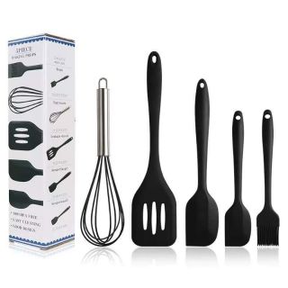 Sẵn - Set dụng cụ làm bếp silicon 5 và 6 món