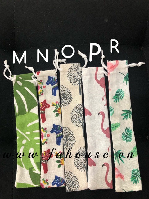 HCM- Túi vải đựng ống hút inox nhiều mẫu cute | BigBuy360 - bigbuy360.vn