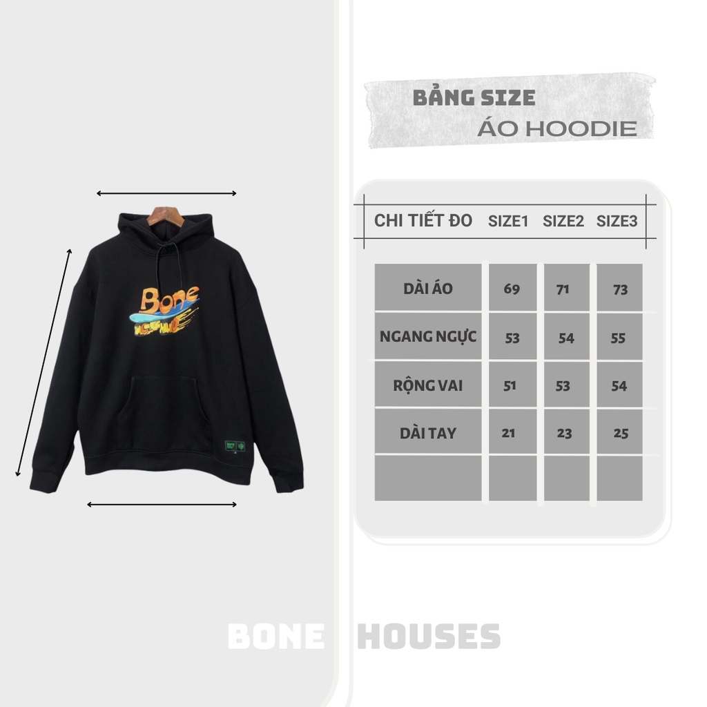 Áo hoodie local brand chính hãng unisex form rộng hoodie nam nữ Bone Skate