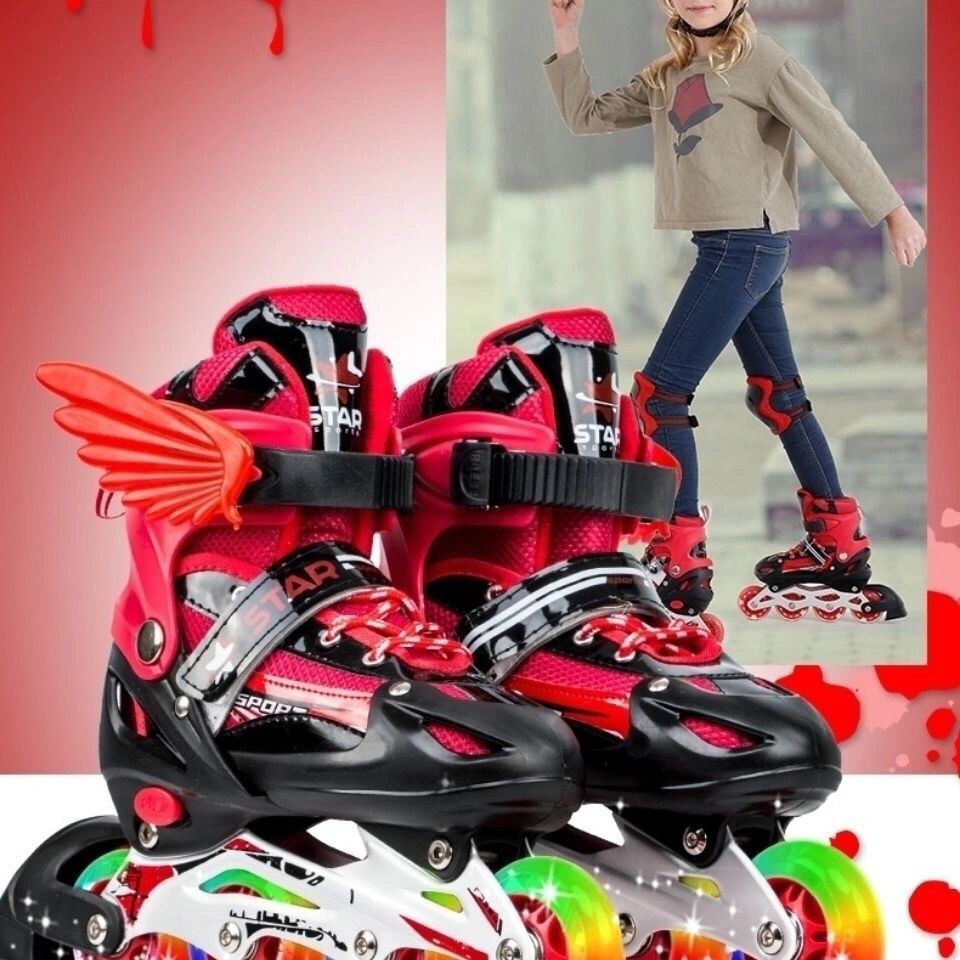 giày trượt patin trẻ em nhấp nháy nội tuyến có thể điều chỉnh cho nam và nữ