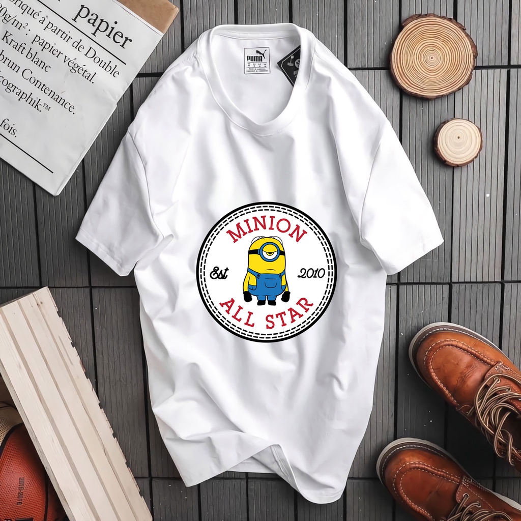 Áo thun cặp nam nữ in hình minion chất lừ dễ thương hàng mới cập bến - a95