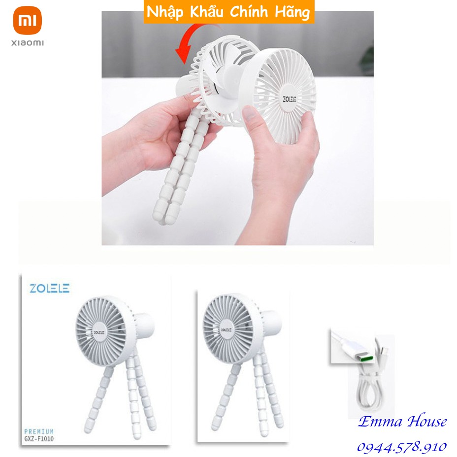 [Mã ELHA22 giảm 5% đơn 300K] [Mã Hoàn Xu 50K] Quạt Mini Tích Điện Chân Bạch Tuộc ZOLELE GXZ-F1010, Bảo Hành 01 Tháng