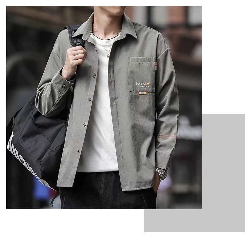Áo Khoác Sơ Mi Tay Dài Thời Trang Xuân Thu Trẻ Trung Cho Nam
