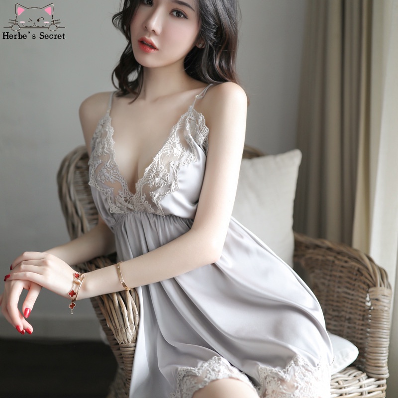 Hàng Mới Về Đầm Ngủ Ren Màu Trơn Gợi Cảm Hàng Mới Về Và Xuất Khẩu Nước Ngoài