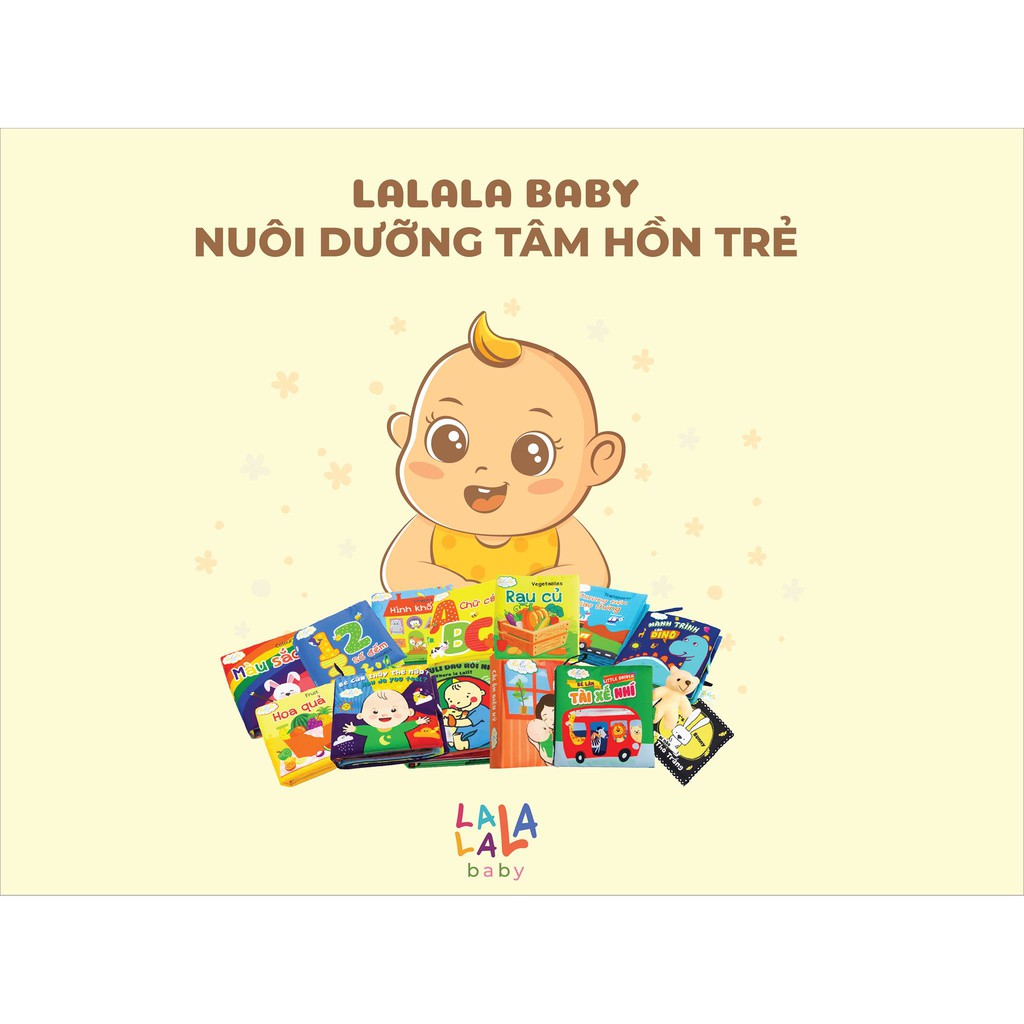 Sách vải song ngữ Lalala Baby kích thích phát triển đa giác quan cho bé