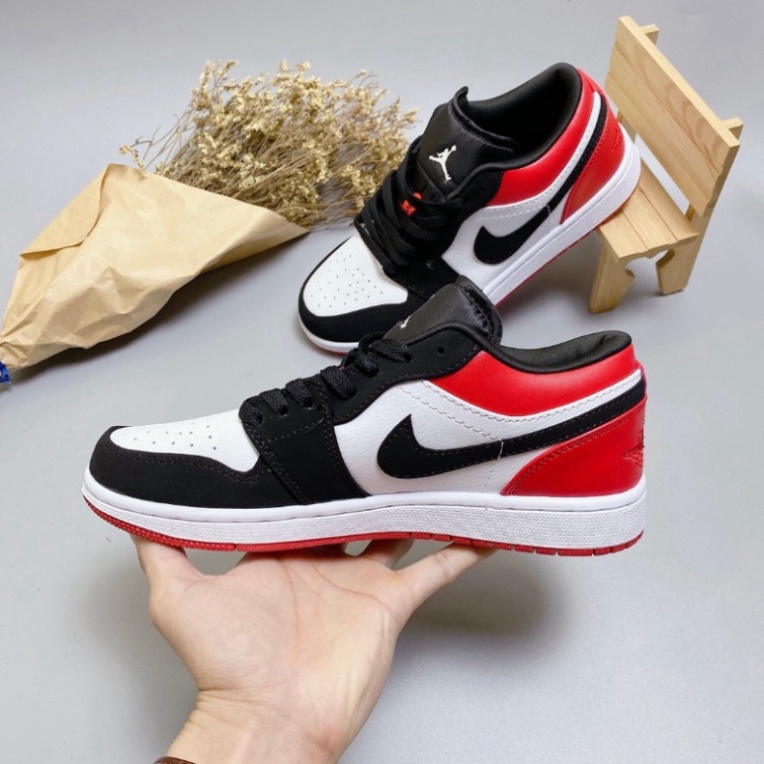 hàng chưa về [FREE SHIP] Giày JD cổ thấp sneaker, giày JỎDAN 1 low đỏ đen thời trang hàng đẹp full boxbill