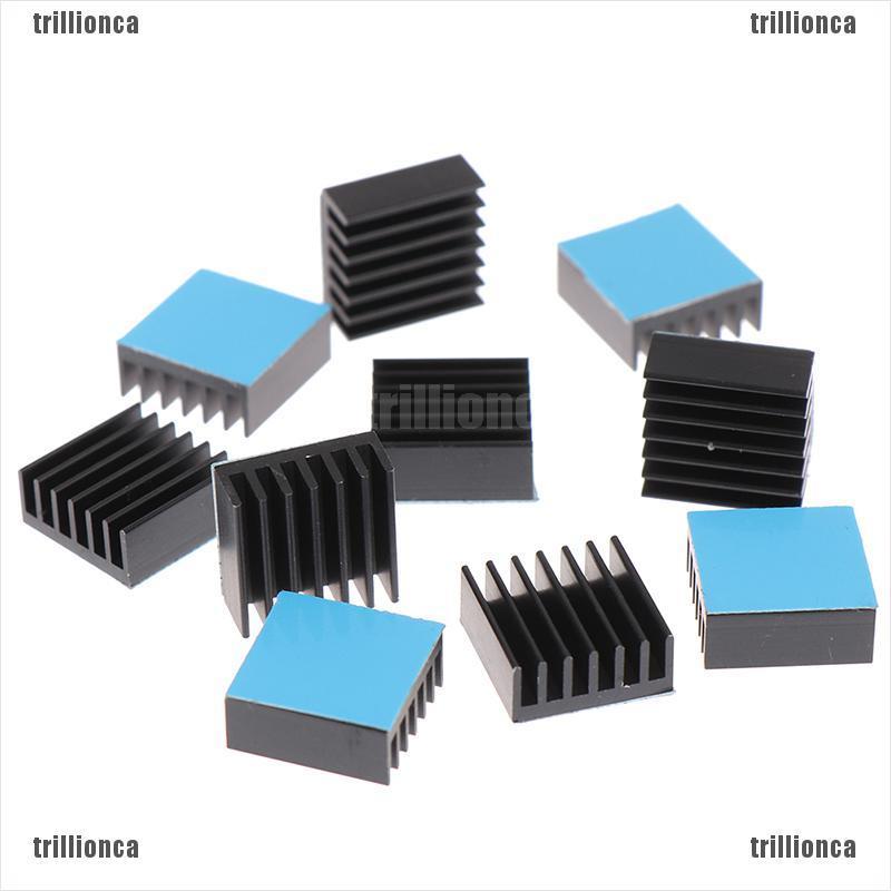 Set 10 Miếng Tản Nhiệt Bằng Nhôm Đen 14x14 X 6mm