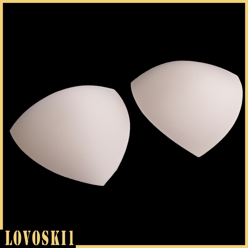 [LOVOSKI1]3 Pairs Black Bra Cup Pads Inserts Triangle Breast Bikini Underwear Sports