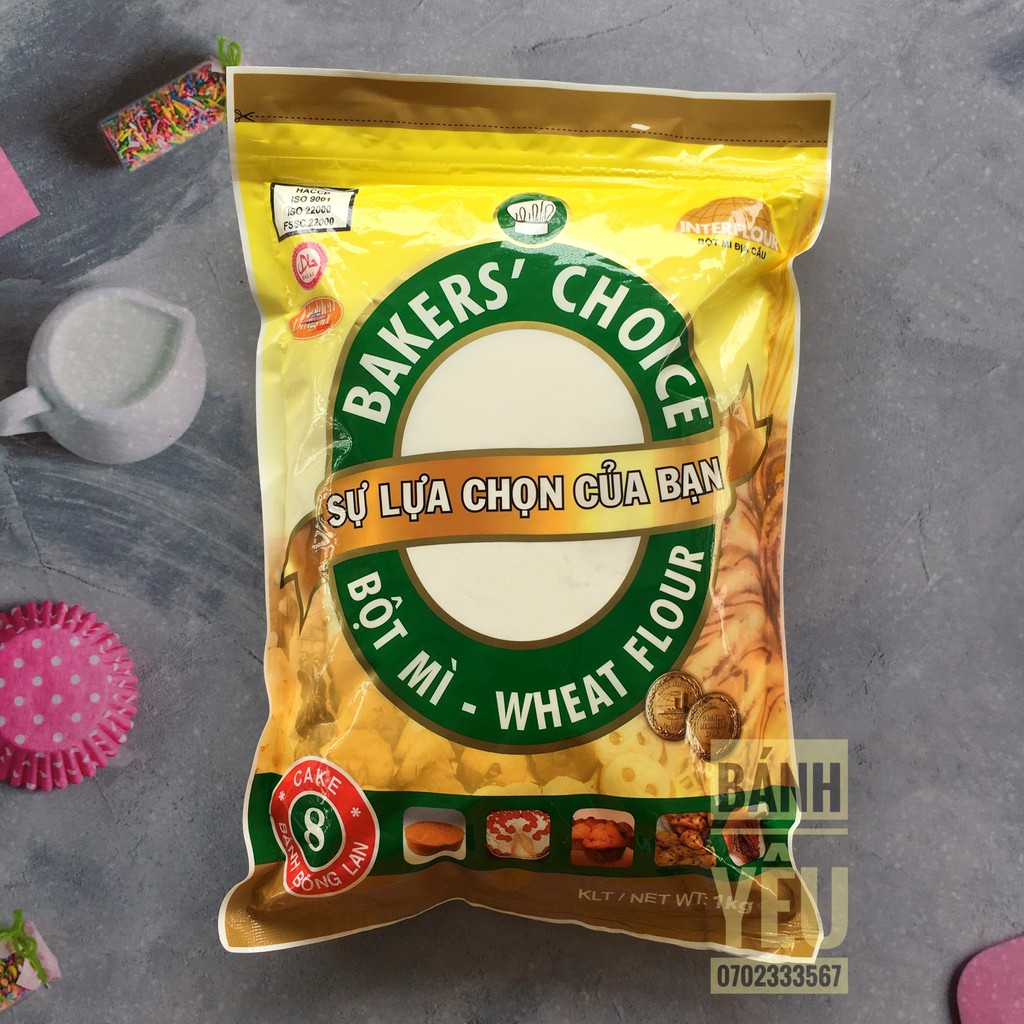 [Mã 77FMCGSALE1 giảm 10% đơn 250K] Bột Mì Số 8 Bakers Choice 1kg
